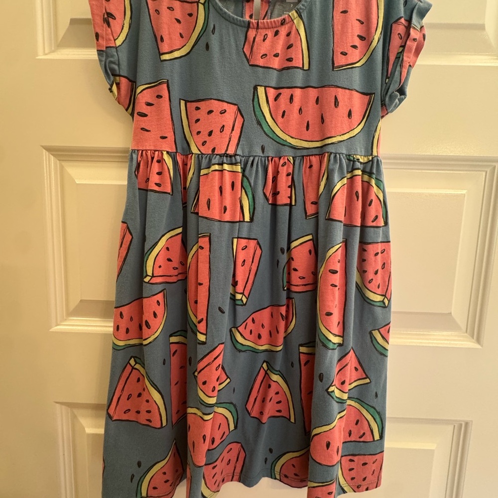 Tea Collection Watermelon Slice Dress - Blue and Pink